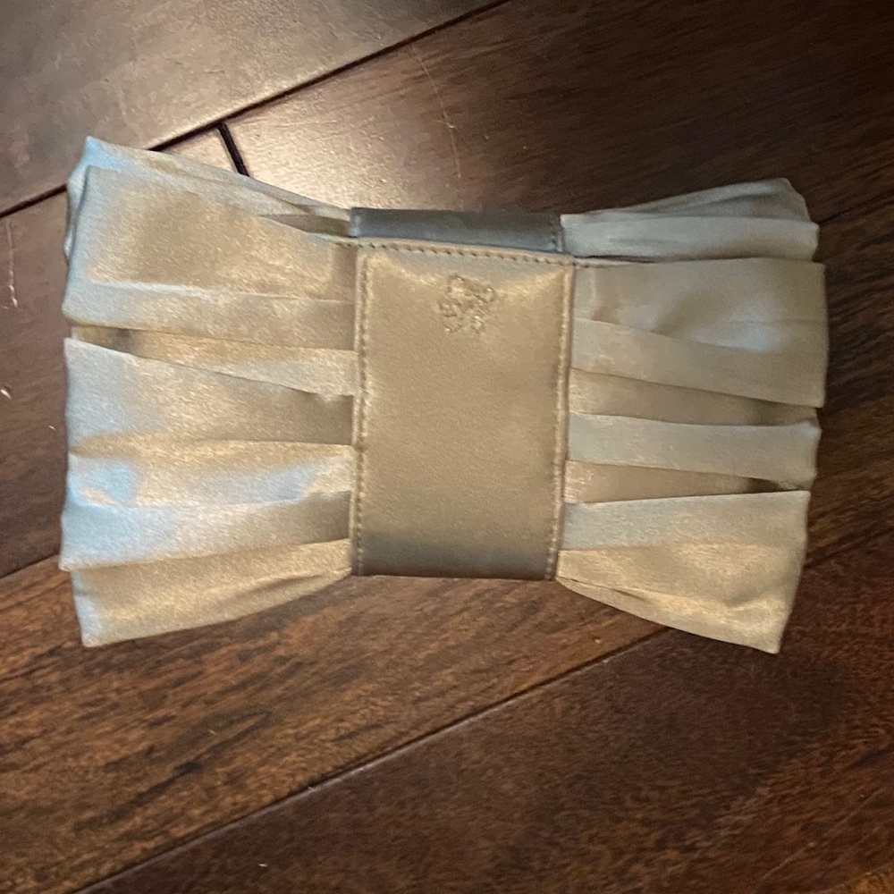 Gold sating Lulu Guinness clutch